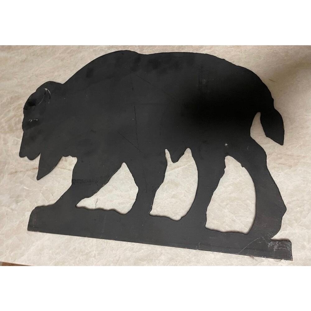 Metal Buffalo silhouette metal cutout decoration large